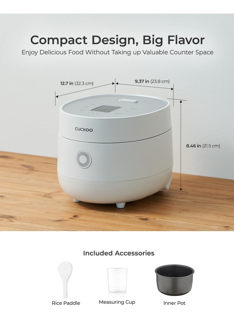 Cuckoo طباخ أرز كهربائي متعدد الوظائف سعة 2 لتر من كوكو | طباخ متعدد 580 واط مع 13 إعداد قائمة | يخدم من 2-6 أشخاص | CR-0675F أبيض - Image 2